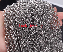 Lot 8meter in bulk strong 2.5mm/3mm/4mm/6mm Rolo Chain Stainless Steel Jewelry Finding Chain DIY Marking  2024 - buy cheap