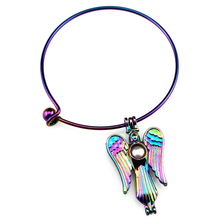 B-C51-pulsera de acero expandible para mujer, brazalete con cuentas de Ángel, diosa, arcoíris, medallón, para muñeca 2024 - compra barato