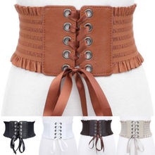 New Women Tassel Waistband Elastic Buckle Wide Belts Lady Corset Stretch Waist Belt 2024 - buy cheap