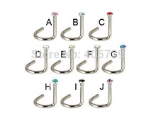 Новое поступление носоупорное кольцо для носа хирургическое стальное кольцо для носа 316L модное ювелирное изделие для пирсинга тела 120 шт./лот 22G 20GAUGE 2023 - купить недорого