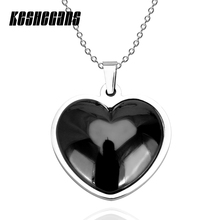 Collar de cerámica con pendiente Corazón de amor para mujer y niña, cadena de acero inoxidable de 40cm, regalo de San Valentín, joyería 2024 - compra barato