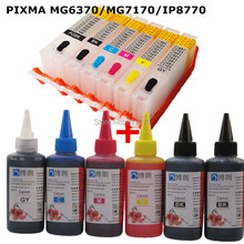 6 чернил для принтера CANON PIXMA MG6370 MG7170 IP8770 PGI 750 CLI 751 многоразовый чернильный картридж + 6 цветных красителей 100 мл 2024 - купить недорого