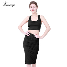 Festival de verão Duas Peças Set Saia Sexy Mulheres Roupas Bandage Plus Size Treino Senhora 2 Pedaço Roupas para Mulher Colheita top Tops 2024 - compre barato