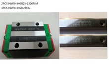 2 шт. 100% оригинальные Hiwin линейные рельсы HGR25-1200mm и 4 шт. HGH25CA узкие блоки для ЧПУ 2024 - купить недорого