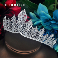 HIBRIDE New Luxury Flower Design Women Bridal Headband Tiara&Crown Sparking CZ Pave  Crown Hair Accessories Party Gifts C-69 2024 - buy cheap