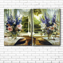 pastoral lily blue flower arranging canvas printings oil painting printed on canvas home living room wall art decoration picture 2024 - buy cheap