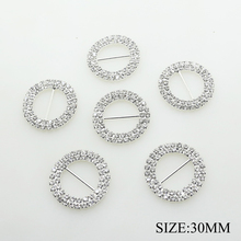 5pcs/set 30mm Silver Double Round Rhinestone Buckles Jewelry Fitting Crystal Buckle for Dresses Belt&Shoes Wedding Card Decor 2024 - buy cheap