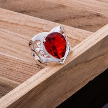 Wholesale Silver Plated  ring, Silver Plated fashion jewelry, red shiny annular /chjakyqa dyrampya LQ-R548 2024 - buy cheap