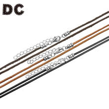 DC 5pcs Bulk Simple Long Black Braid Wax Ropes Brown Leather Cords Necklace Handmade Diy Jewelry Making Findings Accessories 2024 - buy cheap