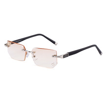 Gafas de lectura sin montura con diamantes de imitación para mujer, anteojos de lectura sin montura, con bloqueo de luz azul claro, gafas para presbicia NX 2024 - compra barato