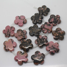 Mini.order is $7! 20mm Natural Black Line Rhodonite Flower Loose Beads 15" 2024 - buy cheap