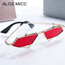 ALOZ MICC модные маленькие солнцезащитные очки в оправе для женщин 2018 Индивидуальные флип-очки из сплава женские брендовые дизайнерские очки панка Q631 2024 - купить недорого