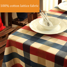 Free shipping 50x150CM Mediterranean style 100% cotton lattice fabric DIY table cloth/ curtain fabric /sofa fabric /Purse 2024 - buy cheap