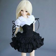 [Wamami] 244 # черно-Полосатое белое платье с воротником/костюм 1/4 MSD 1/3 SD DZ AOD BJD Dollfie 2024 - купить недорого