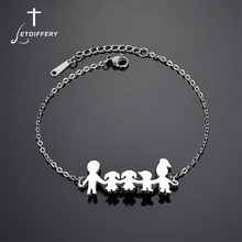 Letdiffery Simple Titanium Steel Family Chain Bracelet Father Mother Son Daughter Link Bracelet For Women Jewelry Drop Shipping 2024 - buy cheap
