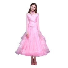 pink ballroom dance competition dresses fringe standard ballroom dress fringe dancing clothes dance wear ballroom waltz dress 2024 - buy cheap