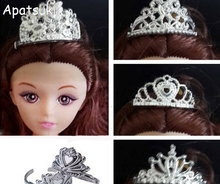 5 шт./лот пластмассовые аксессуары для кукол корона тиара головные уборы Hairwear аксессуары для волос для кукол Барби для 1/6 BJD Кукольный дом 2024 - купить недорого