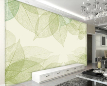 Beibehand-papel de parede grande personalizado, 3d, moderno, minimalista, folha verde, veia, decoração da casa, decoração 2024 - compre barato