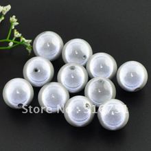 Free Shipping 20 White Miracle Acrylic Round Spacer Beads 18mm (W01921X 1) 2024 - buy cheap
