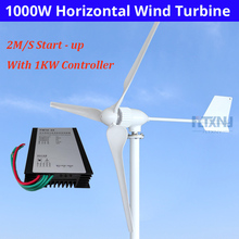 1000w horizontal wind turbine generator 24v 48v out put with wind controller for home use CHARGING BATTERY 2024 - buy cheap