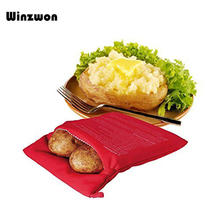 1pcs Red Washable Potato Bag Microwave Potatoes Baking Cooking Bag Baked Rice Pocket 4 Minutes Easy Cooker Kitchen Gadgets 2024 - buy cheap