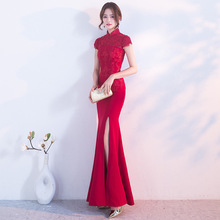 Red Traditional Chinese Wedding Gown Cheongsam Long Qipao Bride Traditions Classic Women Dress Oriental Dresses Plus Size S-3XL 2024 - buy cheap