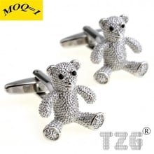 Siver Bear Cufflink Cuff Link 1 Pair Free Shipping Promotion 2024 - buy cheap