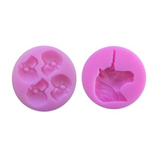 mini 3d skull unicorn shape silicone cake mold fondant molds cake decorating tools chocolate baking mold 2024 - buy cheap