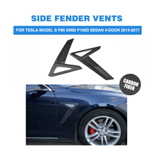 1Pair Carbon Fiber Side Fender Vents Trims Sticker for Tesla Model S P85D P100D Sedan 4-Door 2014-2017 2024 - buy cheap