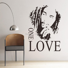 New High Quality Wall Sticker PVC Wall Decal With Black Color 43*61cm/BOB MARLEY ONE LOVE Wholesale 2024 - buy cheap