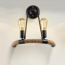 Industrial Loft Rope Wall Light Retro Wall Sconce Lamp for Bar Cafe Restaurant Vintage E27 Edison Bulb Wall Lighting Fixture 2024 - buy cheap