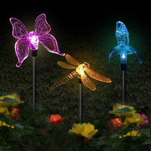 Solar Garden Lights Multi-Color Changing bird Butterfly Dragonfly Solar Powered Pathway Lights Outdoor Landscape Path Lawn Lamp 2024 - buy cheap