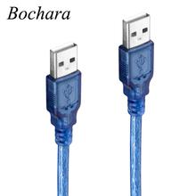 Bochara cabo de dados usb 2.0 tipo a macho, usb 2.0 tipo a macho cabo de dados para hdd pc blindagem dupla (folha + trançada) 30cm 50cm 2024 - compre barato