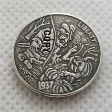 Хобо Никель Coin_Type # 50_1937-S с гравировкой в виде американского бизона из никеля копия монет 2024 - купить недорого
