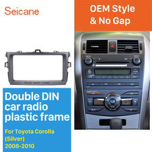 Seicane-kit de acabamento de painel automotivo, prateado, din, estéreo, rádio, para toyota corolla 2008-2010, instalação do painel, reequipamento 2024 - compre barato