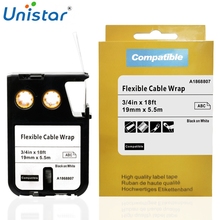 Unistar-etiquetas multiusos 1868807 compatibles con los fabricantes de etiquetas DYMO XTL, 19mm x 5,5 m, 3/4 ", cinta Flexible en blanco y negro 2024 - compra barato