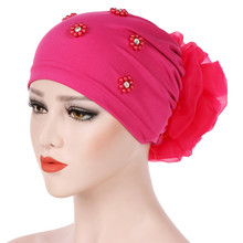 Scarf Turban Wrap Cap bonnet femme Women Beading India Hat Muslim Ruffle Cancer Chemo Beanie Scarf Turban Wrap Cap A 2024 - buy cheap