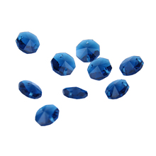 Темно-синий 14 мм кристалл витраж свободные бусины стекло освещение часть восьмиугольник бусины в 2 отверстия 2000 шт/партия для украшения 2024 - купить недорого