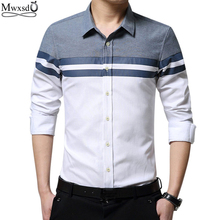 Mwxsd-camisa manga larga para hombre, camisas ajustadas de tela oxford, ropa de hombre 2024 - compra barato