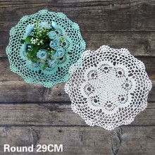 29CM Round Vintage Lace Cotton Coaster Placemat Luxury Handmade Crochet Wedding Doily Mug Cup Coffee Pad Table Place Mat Kitchen 2024 - buy cheap