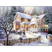 Алмазная вышивка «сделай сам», снежный дом, 5D пейзаж, картина, полный квадрат/круглый стразы, рукоделие, хобби, украшение для дома, подарок 2024 - купить недорого