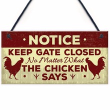 Meijiafei placas de galinha para pendurar, sinal de aviso para portão de jardim, galinheiro, casa de galinha, novidade, 10 "x 5" 2024 - compre barato