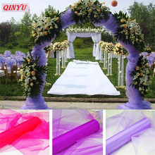 Quente 48cm * 5m tule cortinas sheer cristal organza tule rolo tecido gaze elemento para a decoração do casamento festa 7zsh015 2024 - compre barato
