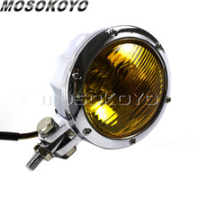 Luz de circulación diurna para motocicleta, faro cromado H4 de 12V, 55/60W, HI/LO, 4,5 pulgadas, para Harley, Dyna, Touring, Chopper, Cafe Racer 2024 - compra barato