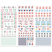 3 PACKS / LOT MOSAIC SWEET HEART ANCHOR NAIL TATTOOS STICKER WATER TRANSFER DECAL NAIL ART HOT190-192 2024 - купить недорого