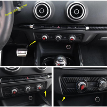 Lapetus Auto Accessories Center Air Condition Switch Knob Panel Cover Trim Fit For Audi A3 V8 2014 - 2019 ABS Carbon Fiber Look 2024 - buy cheap