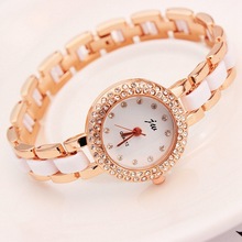 Jw-reloj de cuarzo de lujo para mujer, pulsera de oro rosa, sencillo, de cristal, regalos, 2018 2024 - compra barato