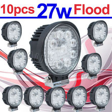 Tkeapl THTMH 10pcs 27W Round flood beam LED Off road Work Light Lamp 12V 24V for car Truck 4WD 4X4 IP67 waterproof 2024 - buy cheap