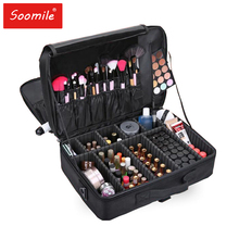 Professional Makeup Case Large Capacity Hand Make Up Organizer Toiletry Shoulder Bag Portable Travel Cosmetic Box For Suitcase 2024 - buy cheap