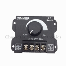 DC 12V 24V 30A Balck LED Dimmer Switch Brightness Controller for single color 5050 3528 5630 led lamp strip light 2024 - buy cheap